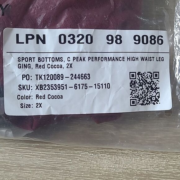 Savage X Women's C Peak Performance High-Waist Mesh Legging red cocoa 2X nwt - Picture 8 of 9